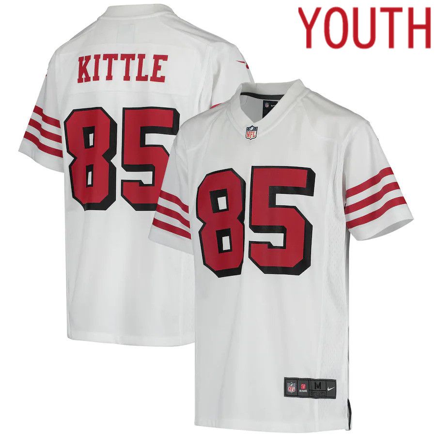Youth San Francisco 49ers 85 George Kittle Nike White Color Rush Game NFL Jersey